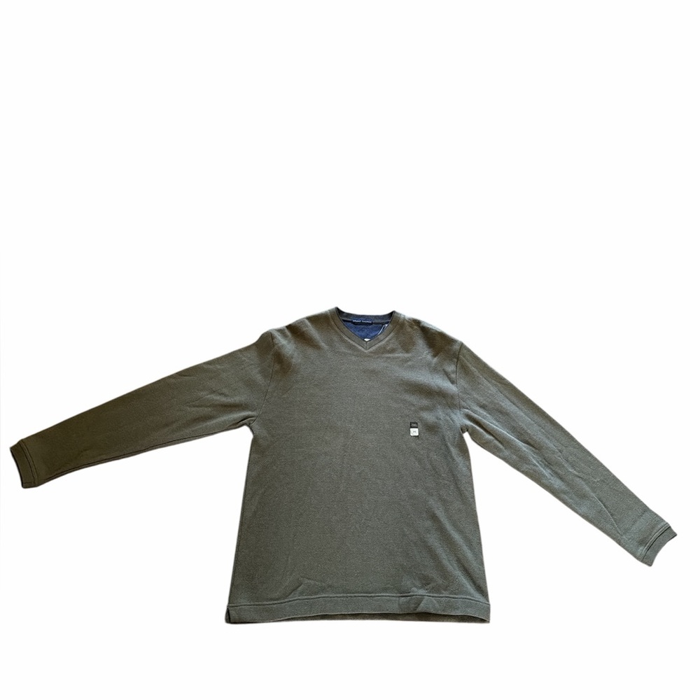 Vintage Grant Thomas light olive 100% cotton vneck, Melevated basics